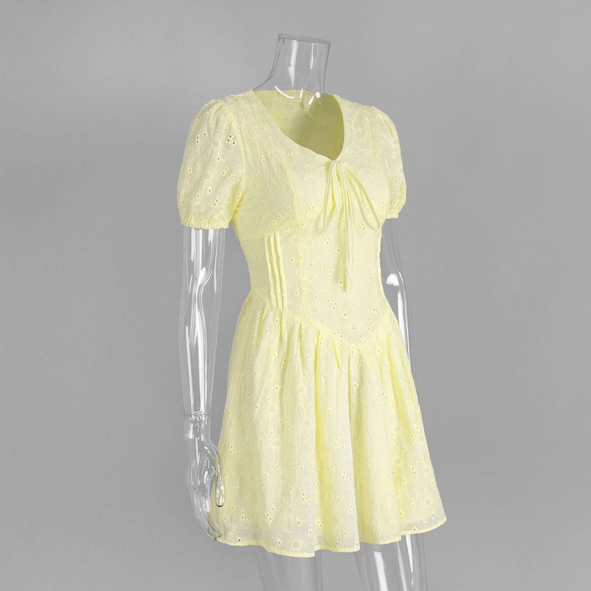 Women Summer Lace-Up Sexy Embroidered Dress 6