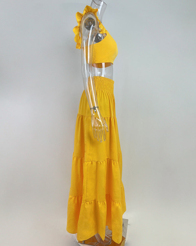 Women spring Career sexy suspender top and Skirt Casual two-piece set 18