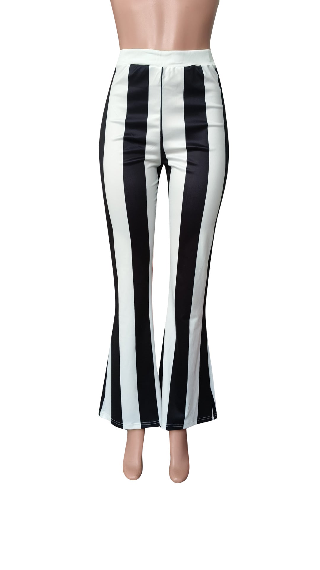 Women Casual Stripe Bell Bottom Pants 4