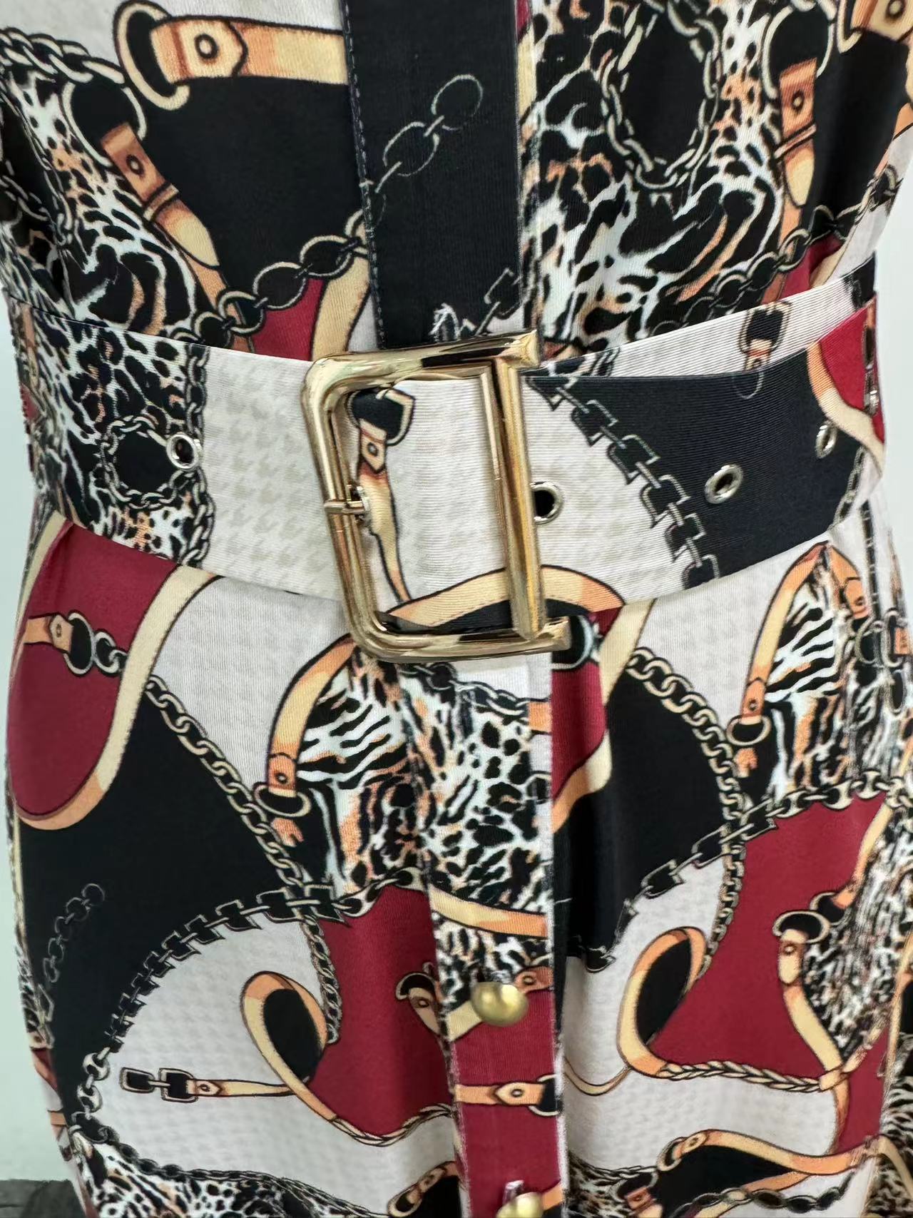 Women Printed Button-Style Side Slit Maxi Dress 9