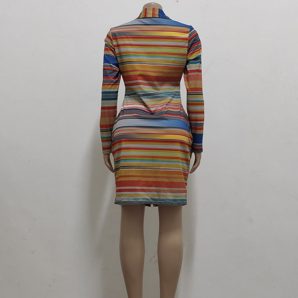 Sexy Fashion Printing Button Shirt Women's Dress 11