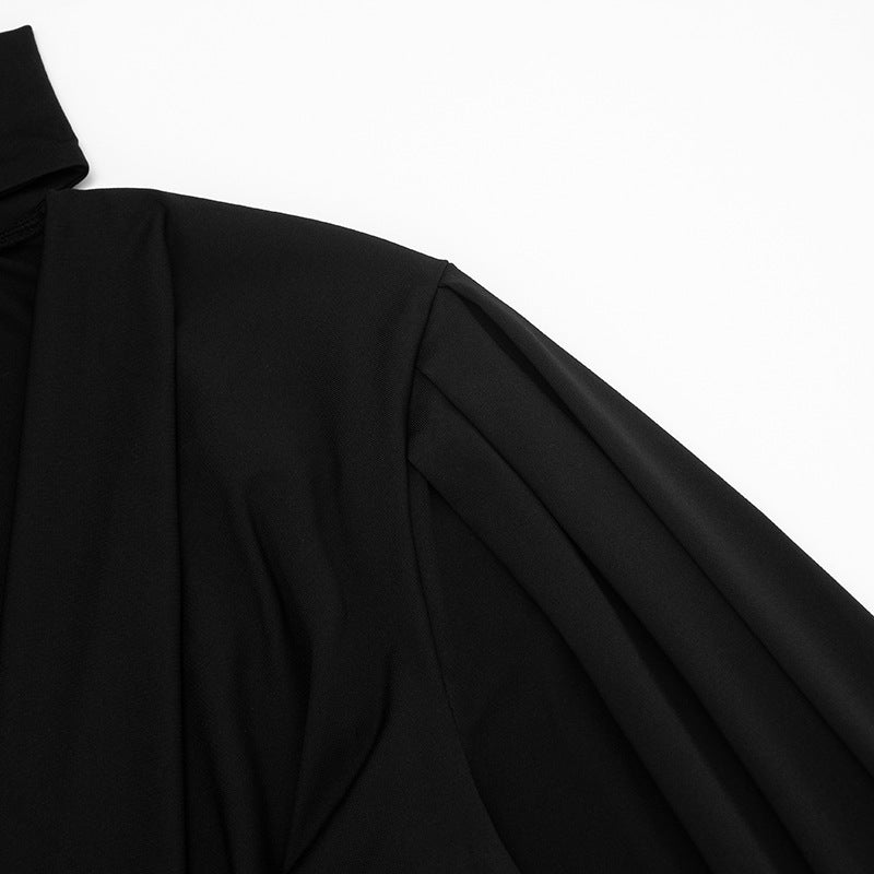 Women Fall Solid Casual V-Neck Long-Sleeved Top and Mini Skirt Two-Piece Set 34