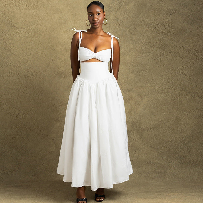 Women's Fashion Solid Color Dress Strap A-Lin Dress