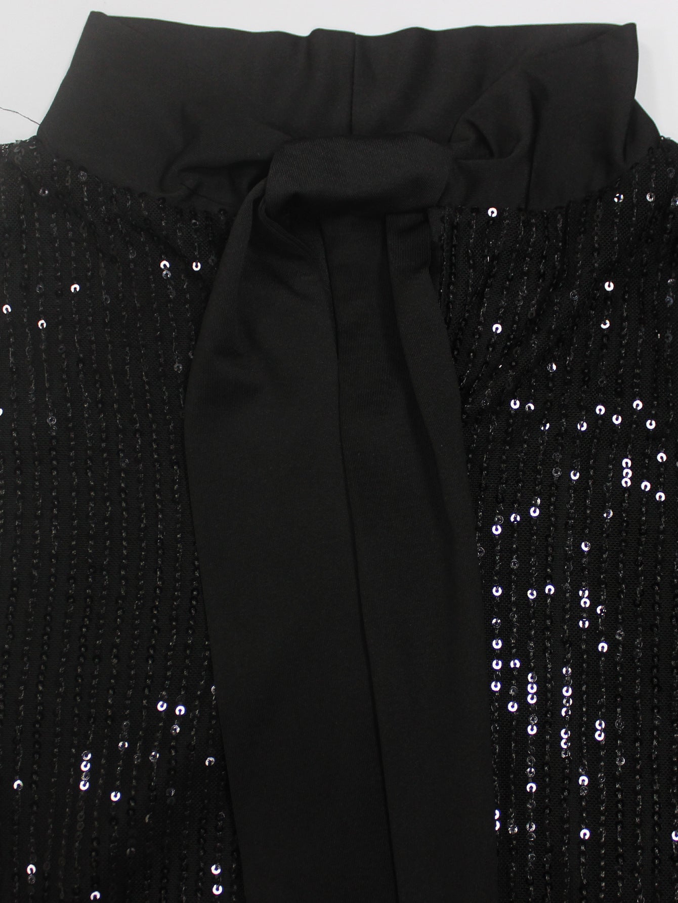 Women's Fashion Elegance high Neck Sleeveless Sequin Plus Size Short Dress 12