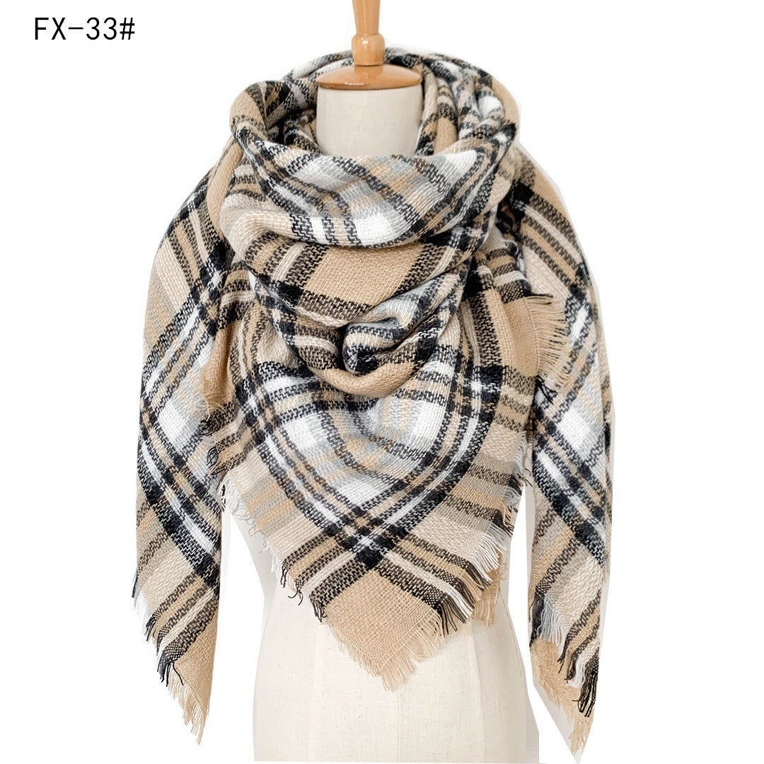 Autumn and winter imitation cashmere plaid square scarf scarf shawl 13