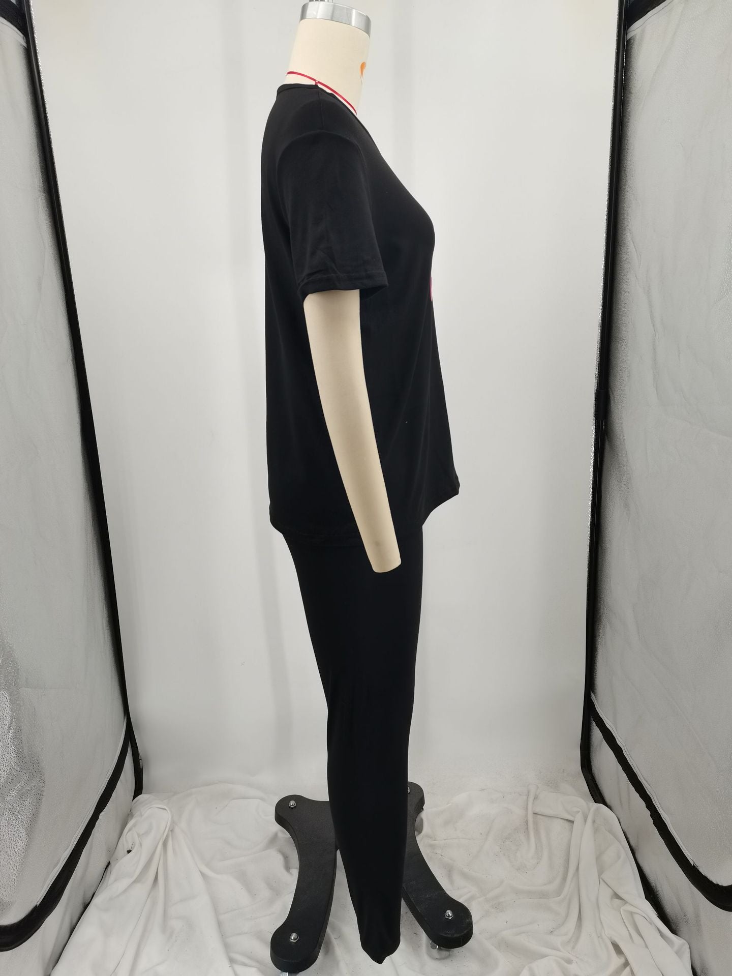 Women Solid Printed Top and Pant Casual Two-piece Set 12