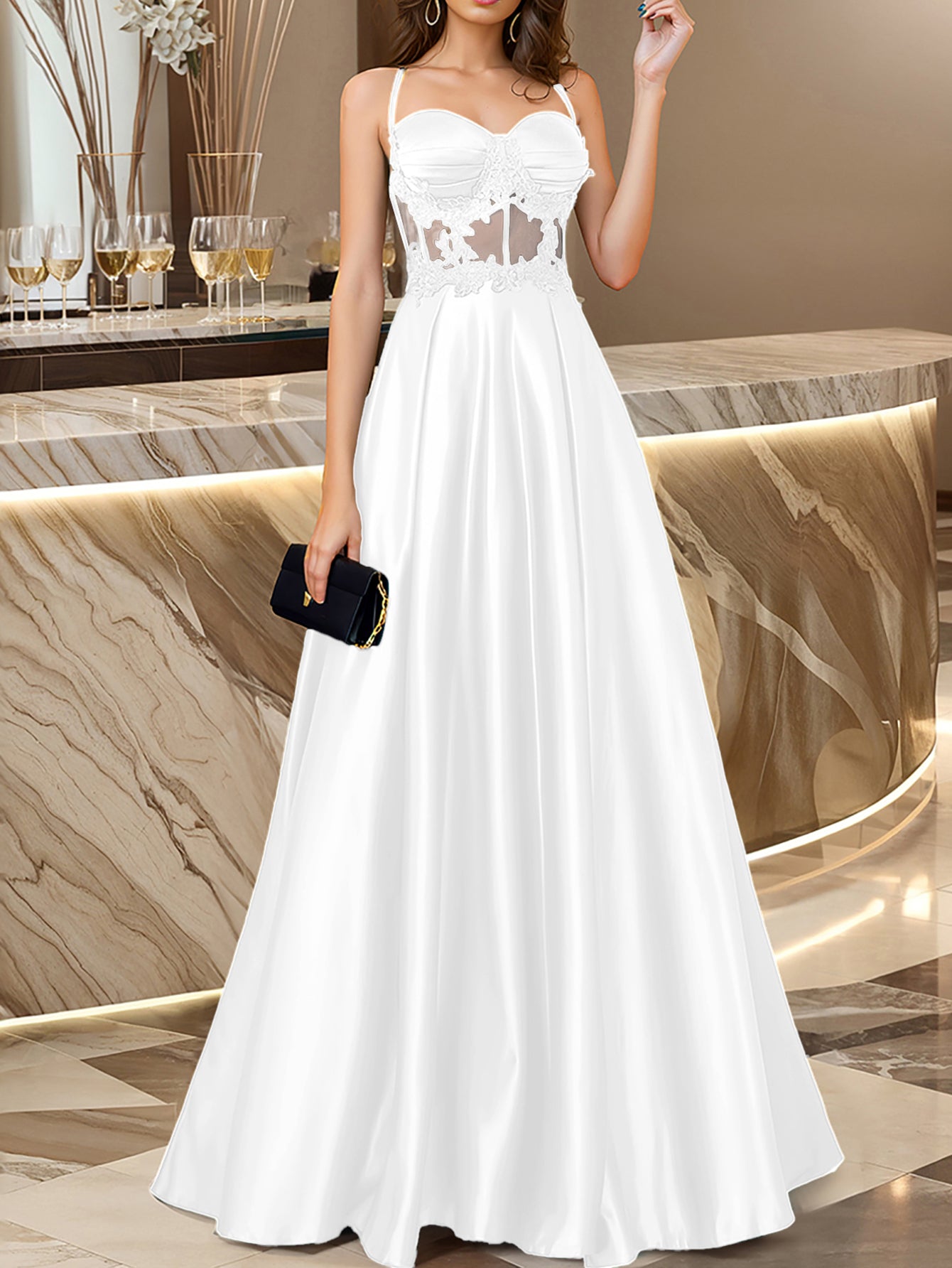 Elegant Strapless Floor-Length Gown Formal Party Chic Evening Dress 11