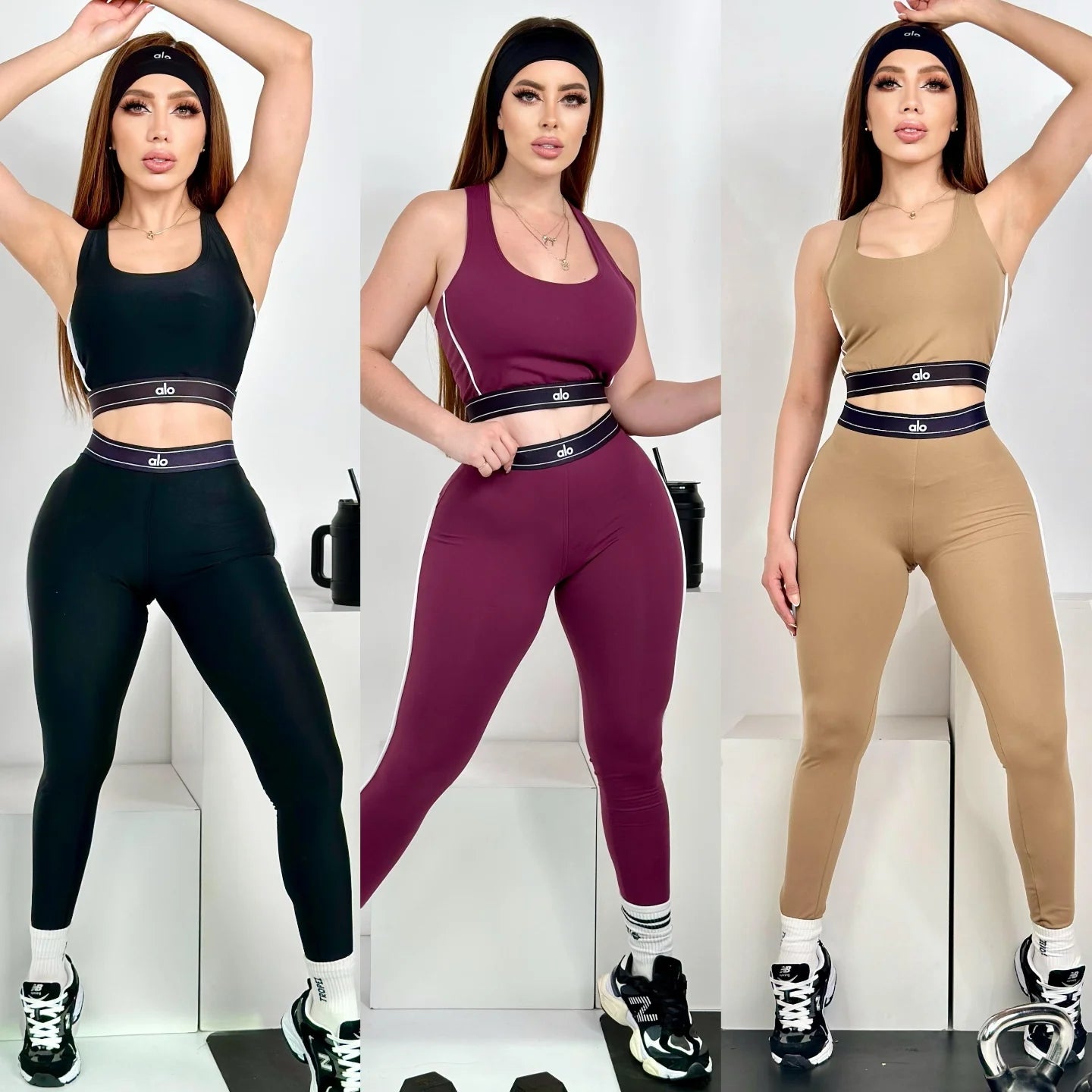 Women summer yoga sports vest and Pants two-piece set 5