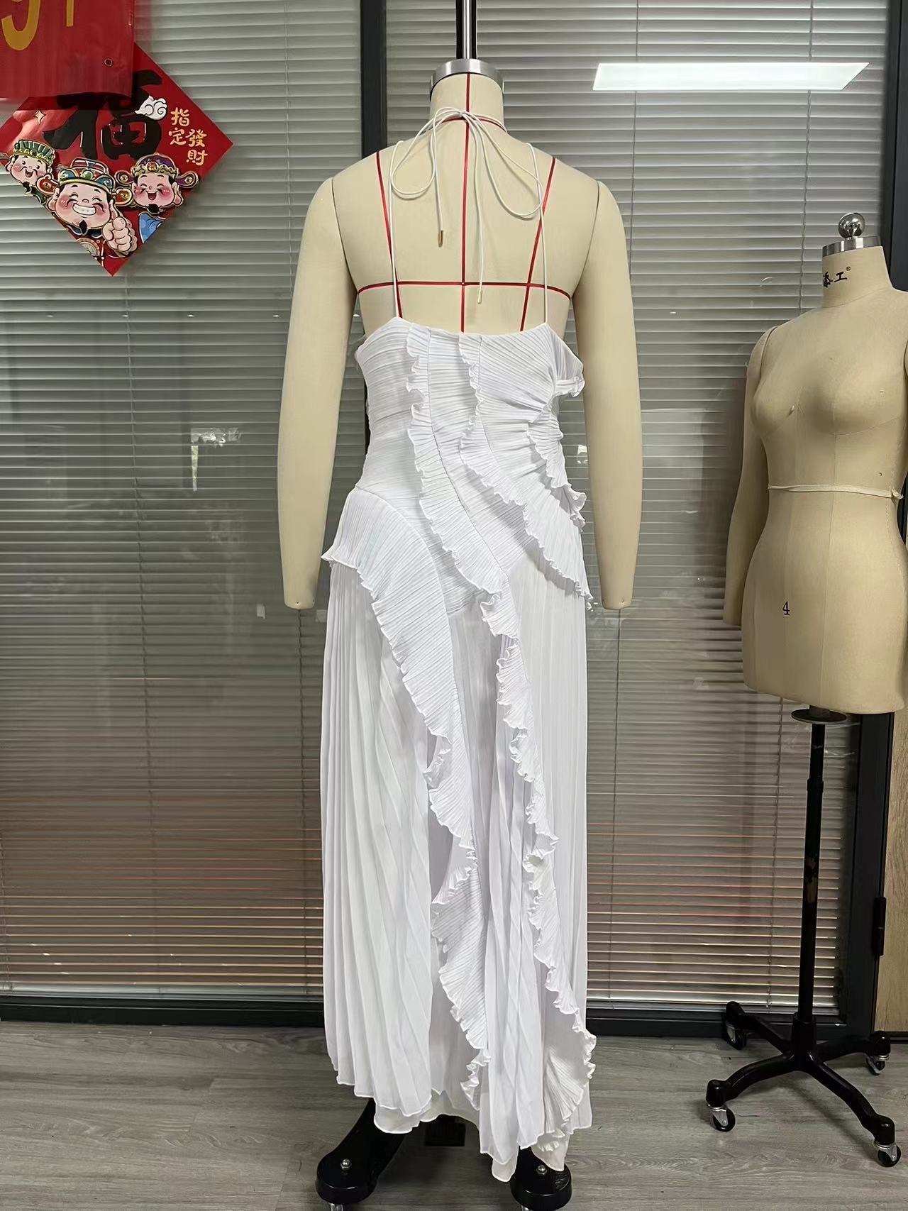 Women's Ruffled Pleated Luxury Chiffon Dress 21