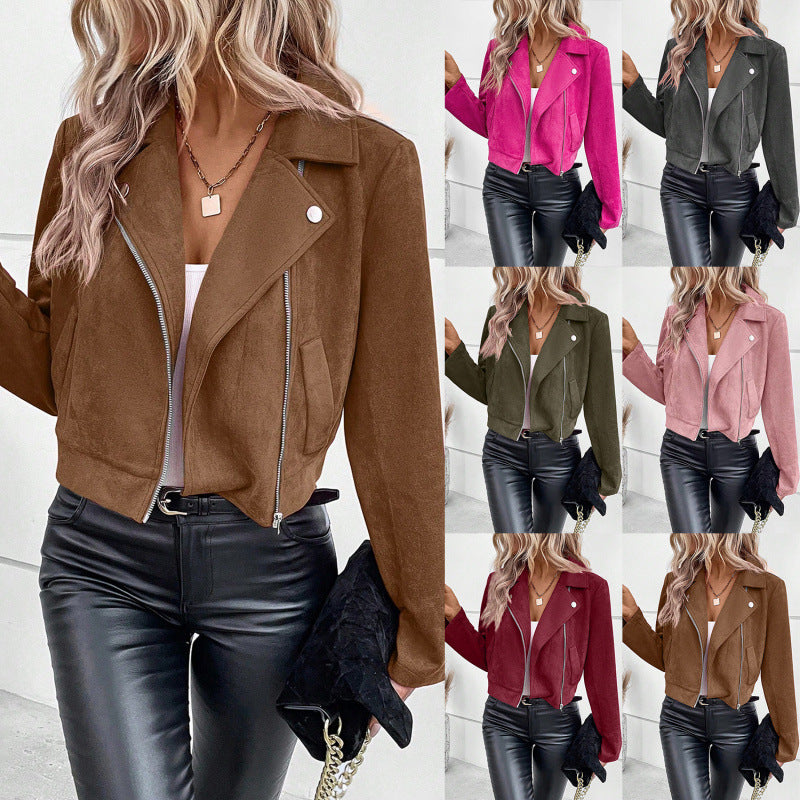 Jacket Short Coat Suede Top Women's Wear 14