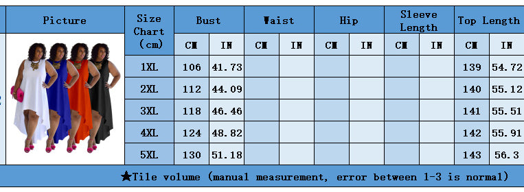 Plus Size Women Sleeveless Sexy Round Neck Casual Dress 6