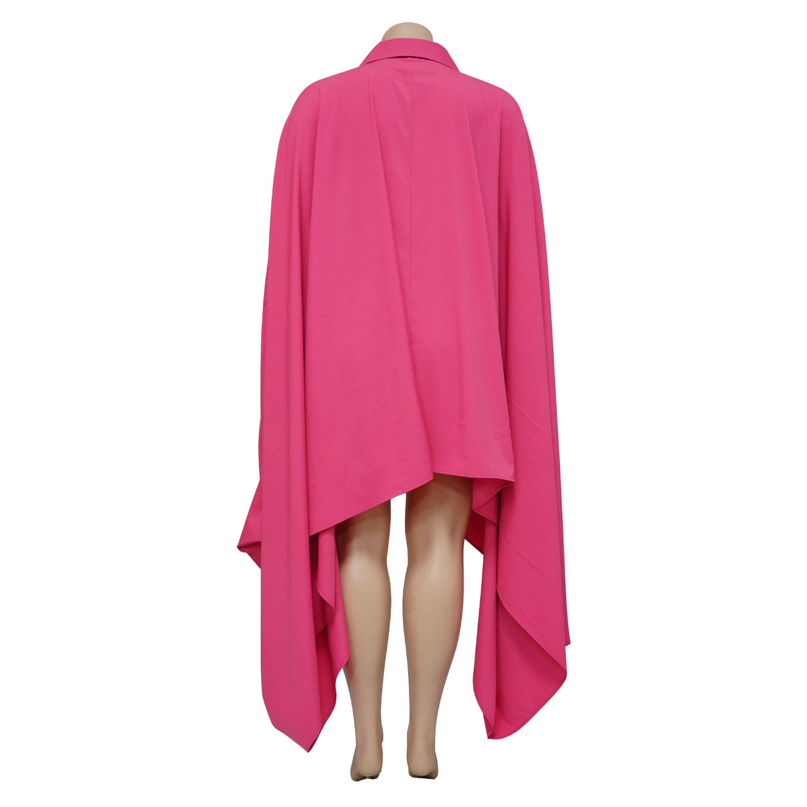 Women's Solid Fall Plus Size Cover Up Irregular Bat Sleeves Dress 14