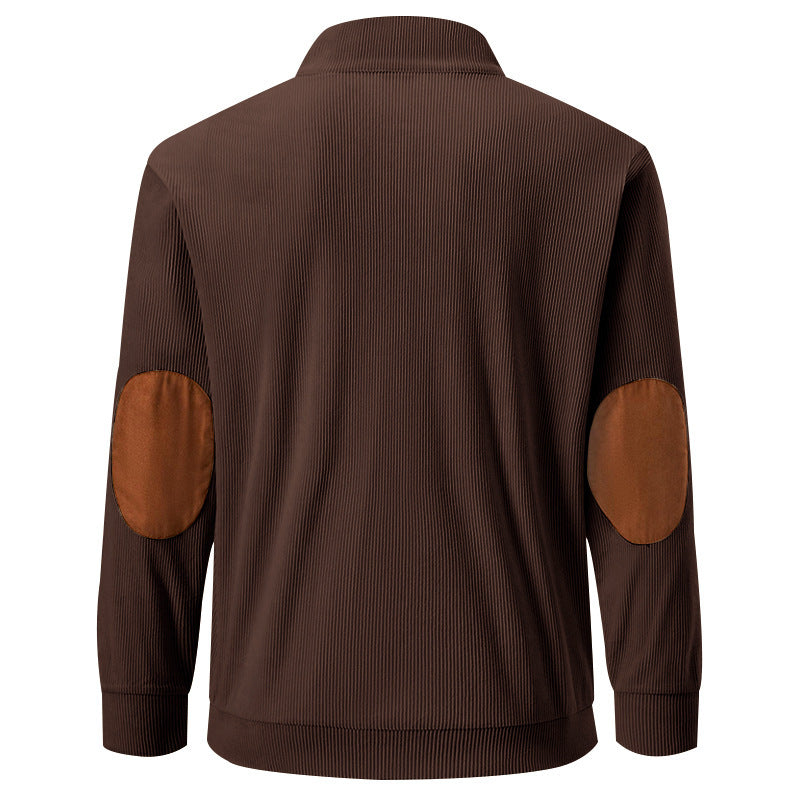 Men's corduroy Casual Stand Collar long-sleeved pocket Hoodies 33