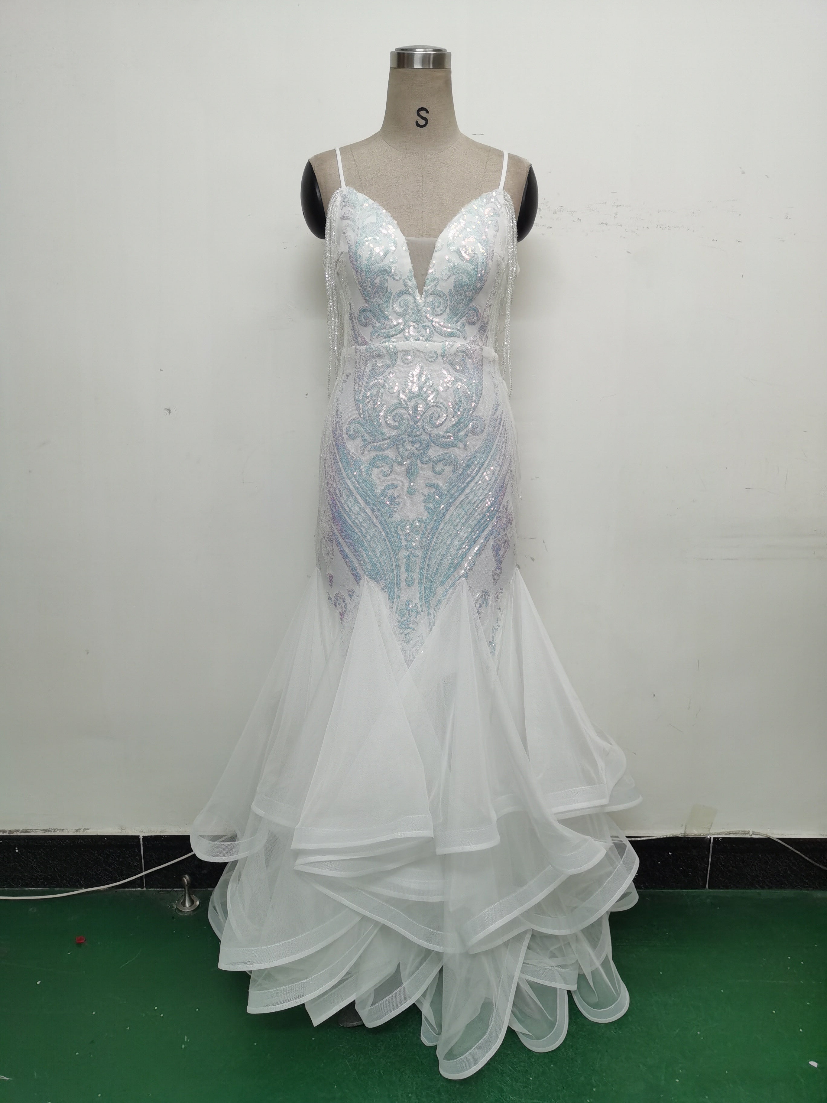 Sequin Patchwork Mesh Luxury Evening Dress 26