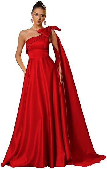Women One-Shoulder Satin Formal Evening Dress（Processing time need 3-6 days） 48