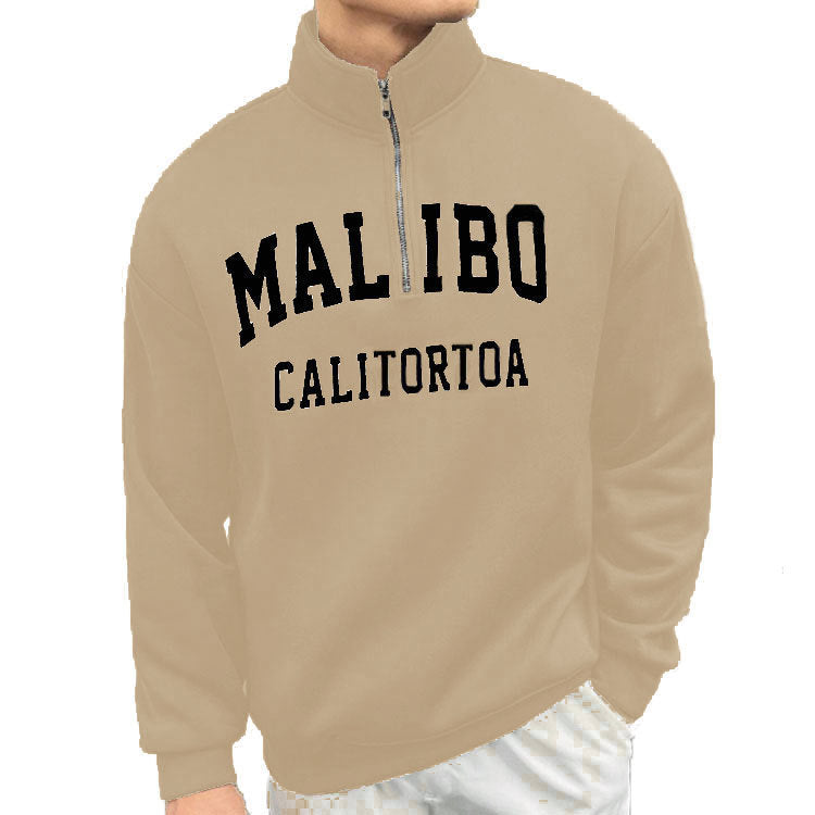 Men's Half-Zip Loose Casual Stand Collar Top