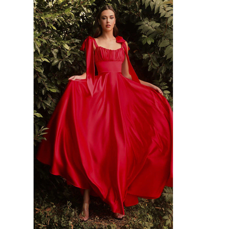 Women Sleeveless Sling Wedding Dresses Wedding Bridesmaid Dresses 3