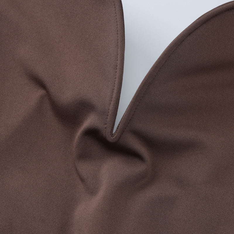 Deep V-Wired Sleeveless Hollow Sexy Low Back Slim Bodycon Dress 12