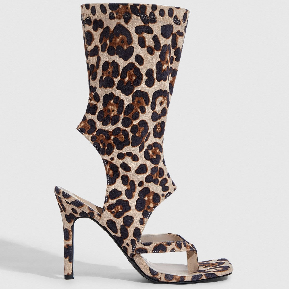 Women Sexy Black Cutout Sexy Prom High-Heeled Sandals 6