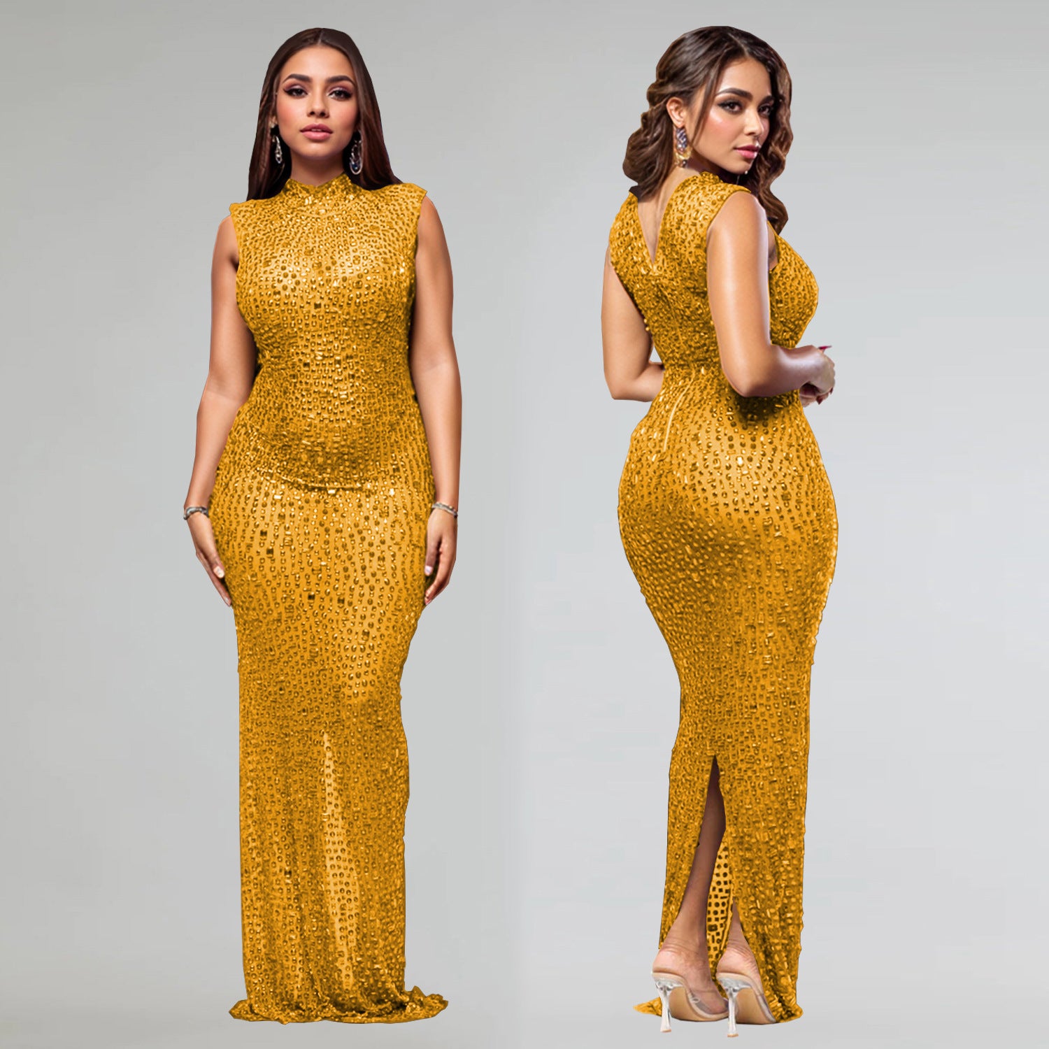 Women Beaded Sexy Bodycon Dress 3
