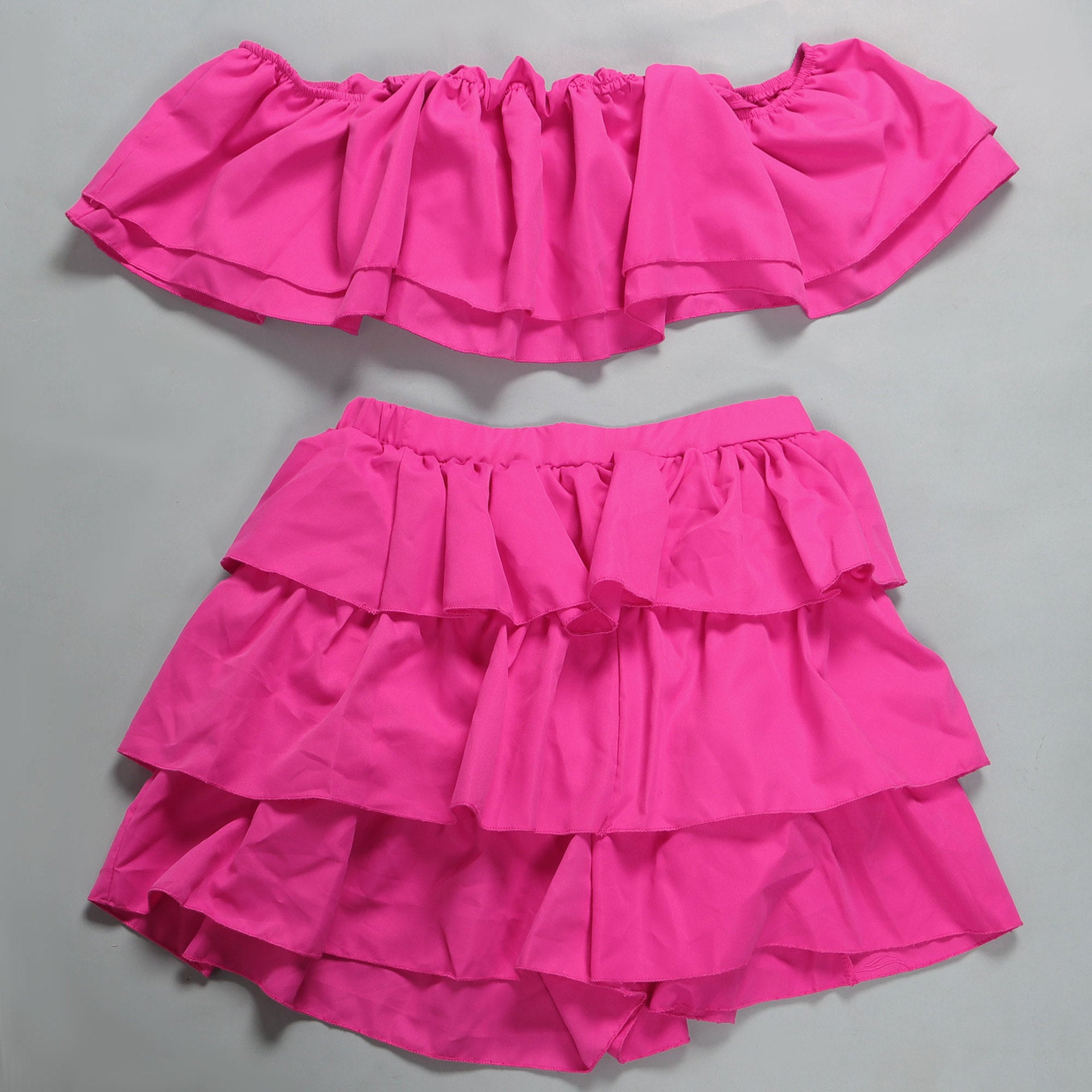 Women Sexy Ruffle Top and Shorts Two-Piece Set 28