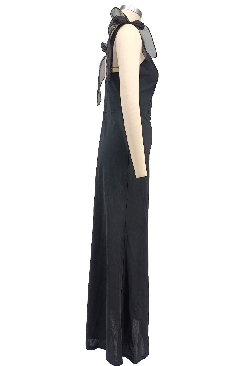 Solid Color Slit Slim Waist Slim Fit Sexy Long Dress Evening Gown 6