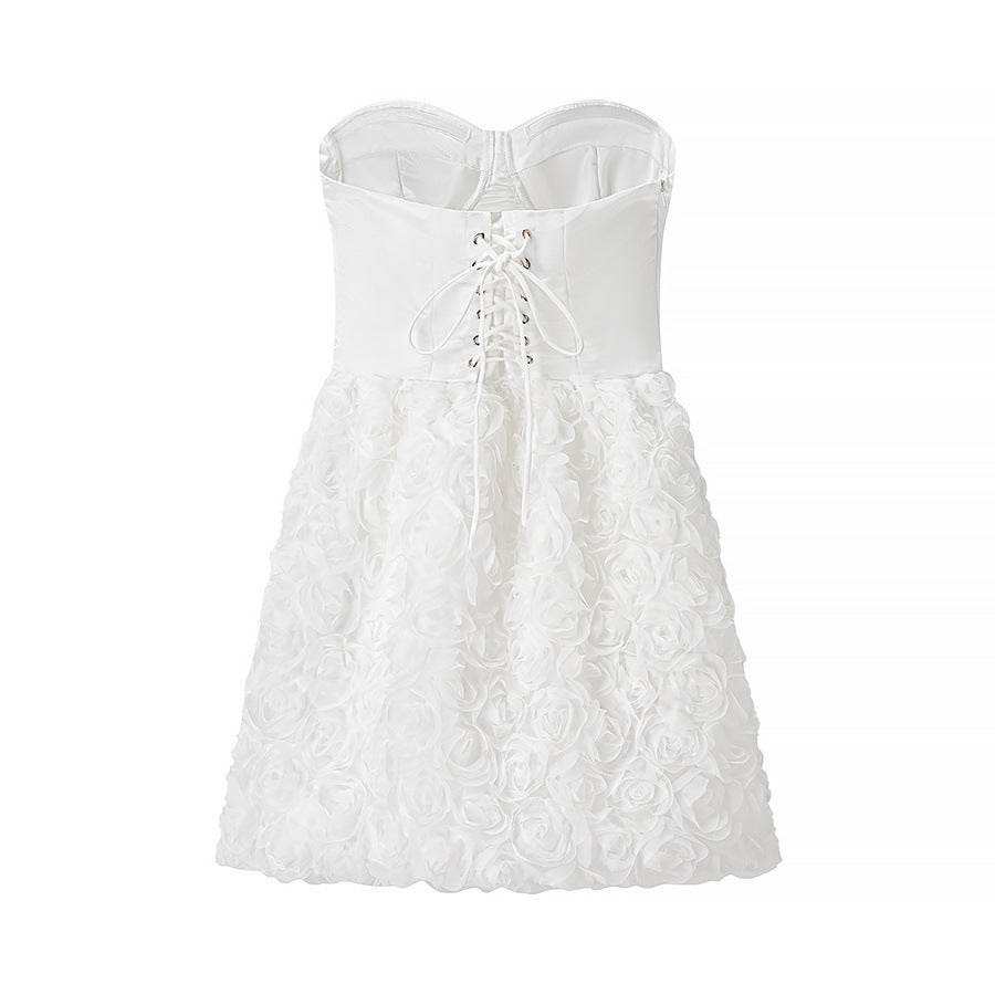 Women's Summer Casual Strapless Mini Dress 4