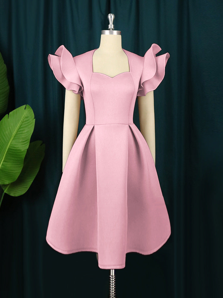 Ruffled Sleeve A-Line Plus Size Party Dress 6