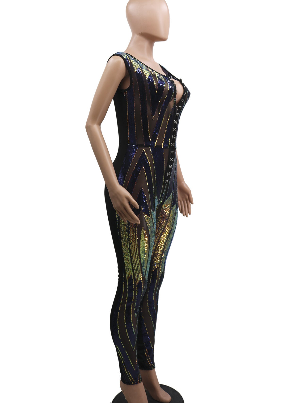 Spring And Summer Women 's Clothing Sexy Sequin Jumpsuit 10