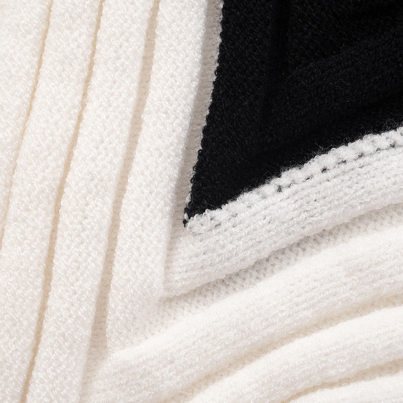 Women sexy contrast color Slash Shoulder Backless slit irregular dress 14