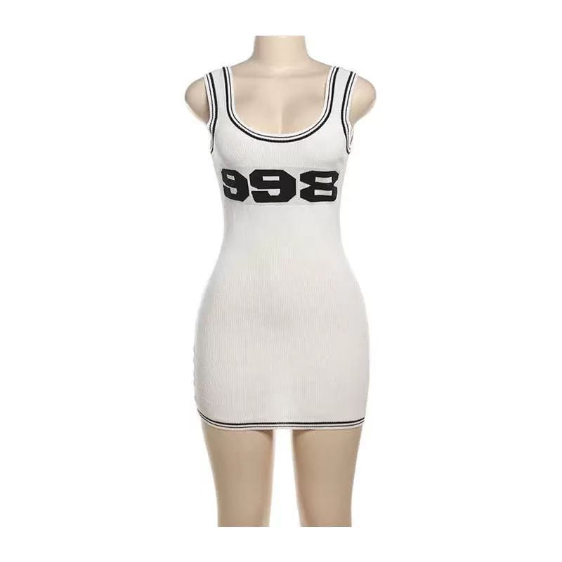 Sleeveless knit tight fitting short dress 6