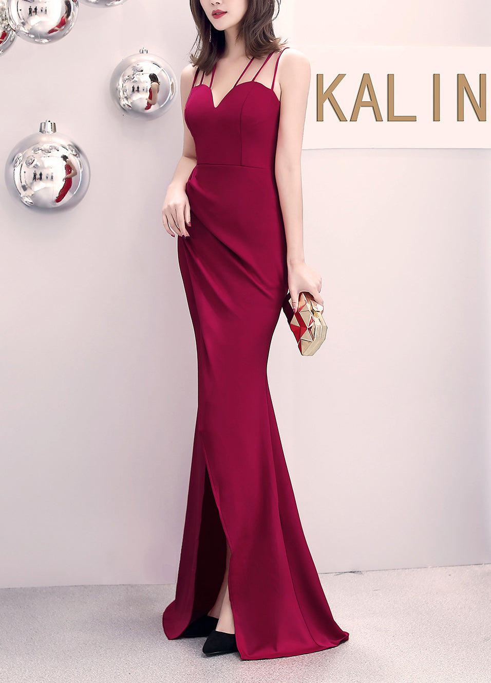 Formal Party Evening Dress Fashion Elegant Long Sexy Straps Slim Mermaid Cocktail Prom Dress 9