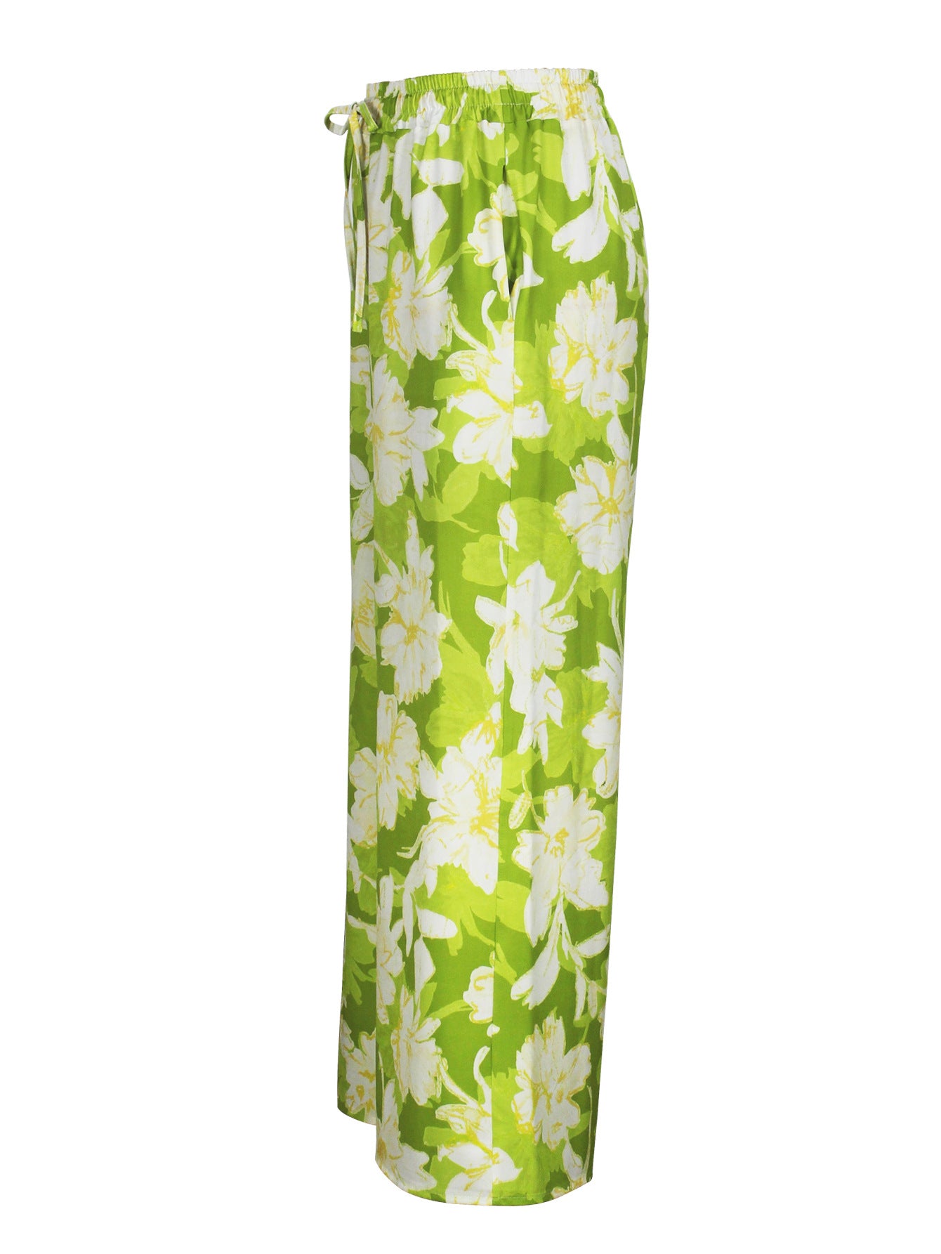 Women Elegant V-neck Short Sleeve Top and Long Pants Casual Two-piece Set 12