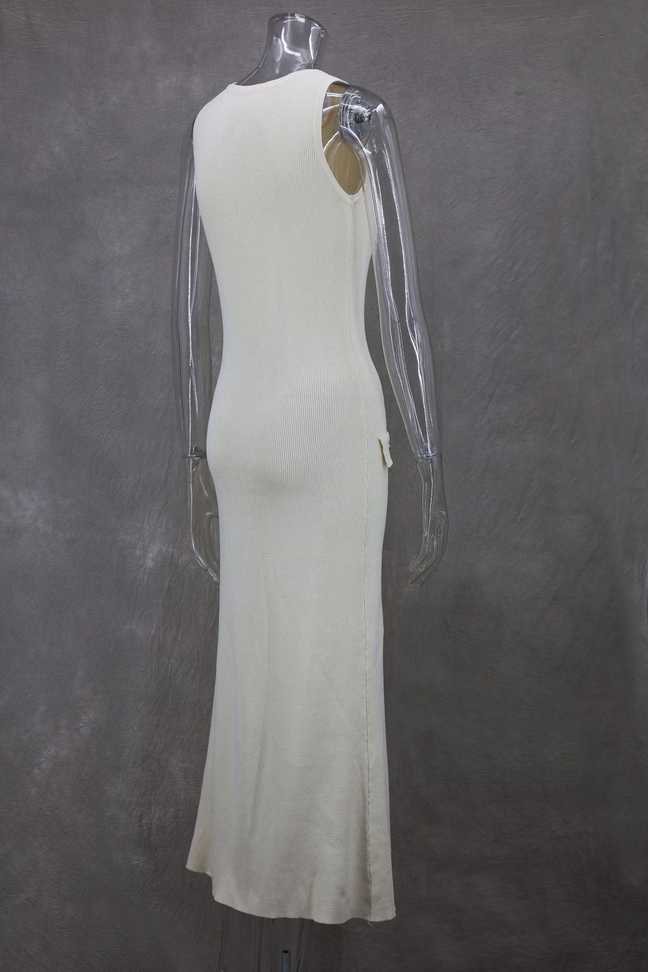 Women Summer Sleeveless Round Neck Knitting Dress 16