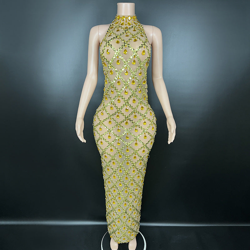 Plus Size Women rhinestone dress 37