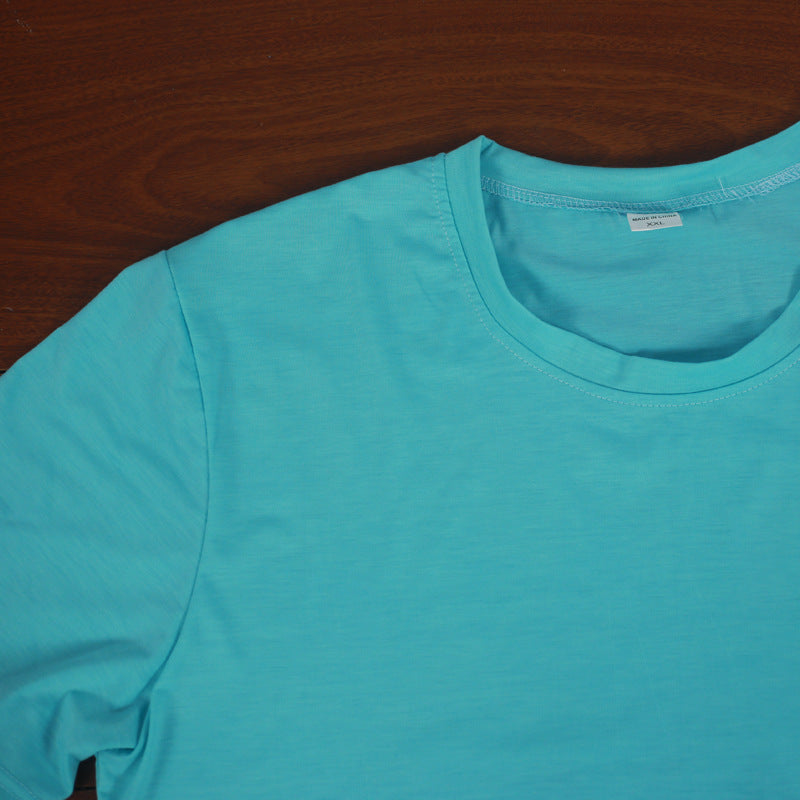 Summer Men'S Solid Color Short-Sleeved T-Shirt Shorts Sports Two Piece Suit 43