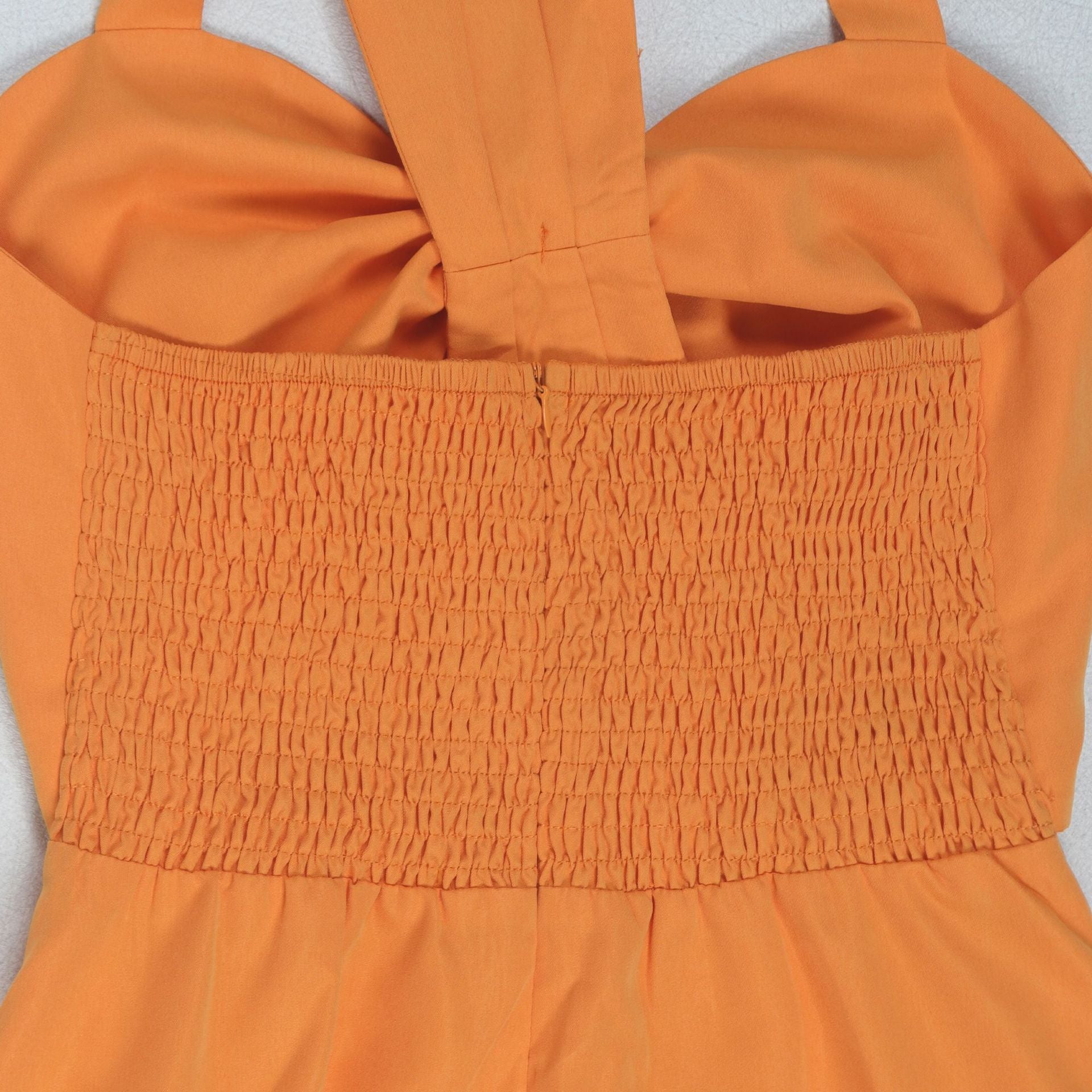 Women Elegant Career Solid Knot Halter Neck Lace-Up Dress 25