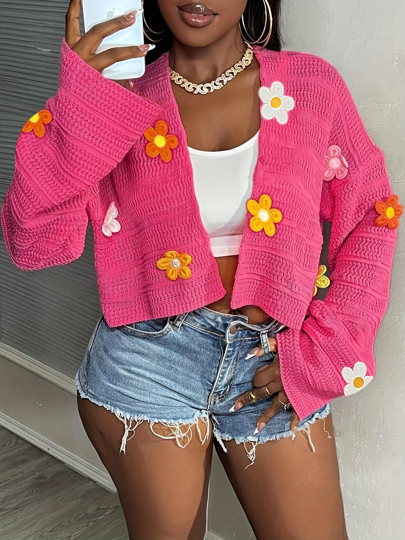 Autumn Winter Cardigan Embroidery Fashion Loose Casual Sweater Coat