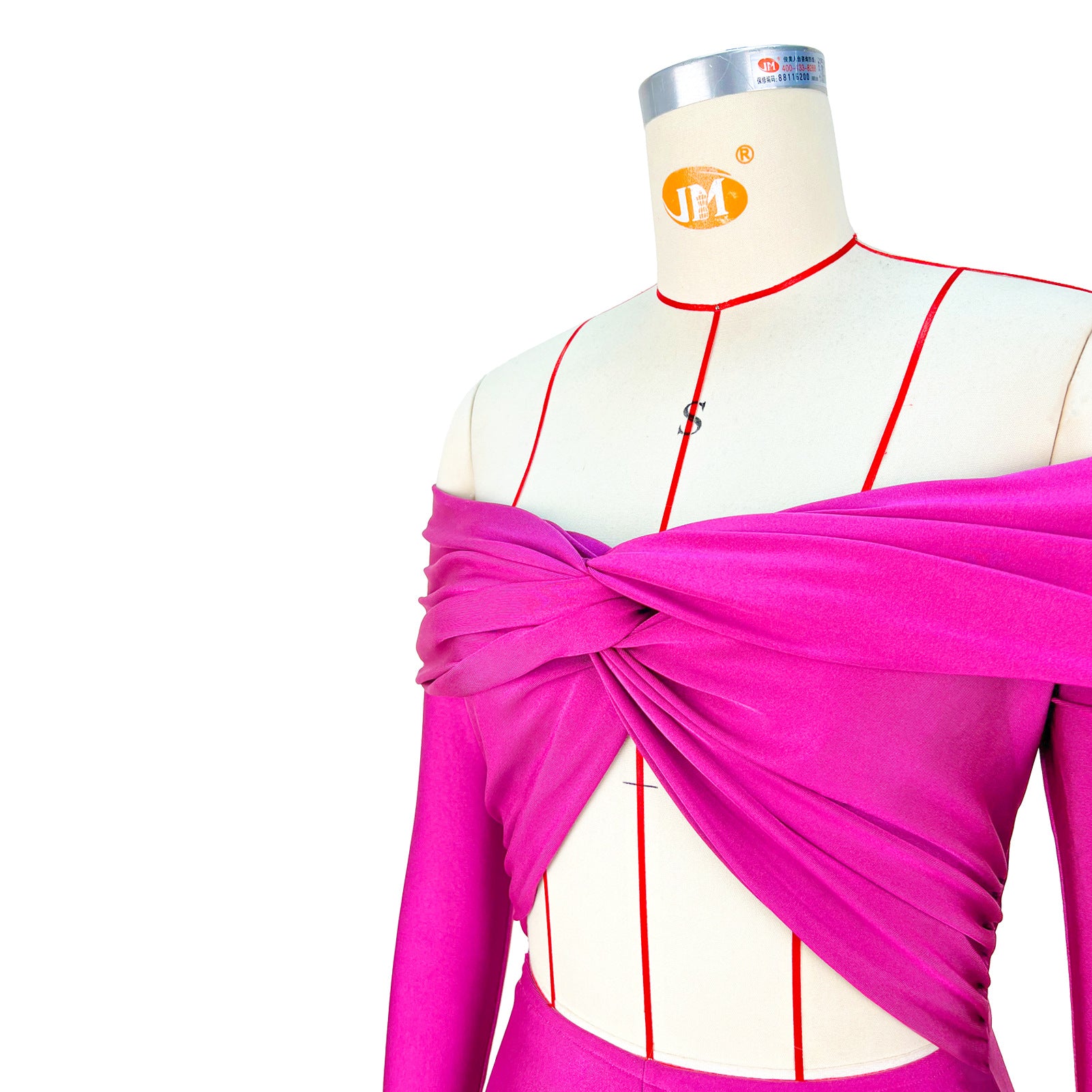 Women's off shoulder Knot Hollow Sexy High Waist Long Sleeve Jumpsuit 18