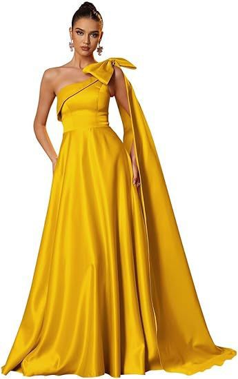 Women One-Shoulder Satin Formal Evening Dress（Processing time need 3-6 days） 43
