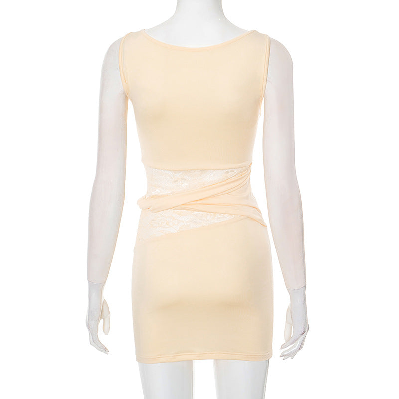 Women summer sleeveless lace patchwork dress 12