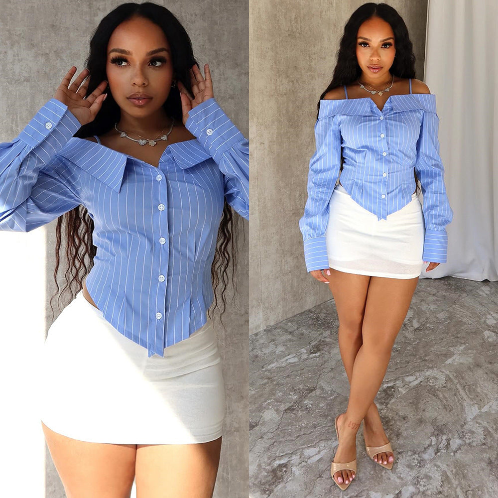 Women Sexy Off-Shoulder Shirt Top 3