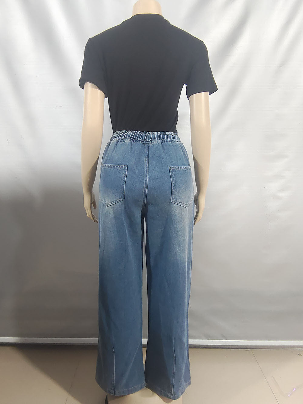 Women street casual Denim wide-leg pants 7