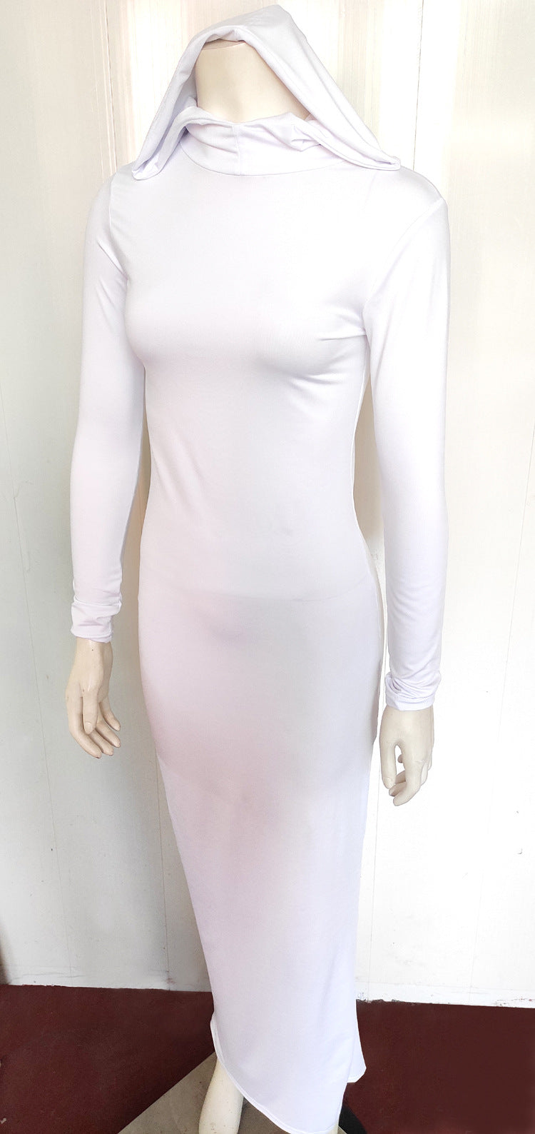 Women Casual Hooded back slit dress 16