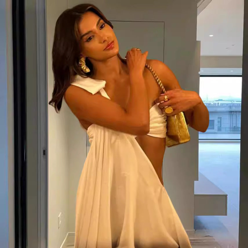 Spring Summer Women's Sexy Slash Shoulder Formal Party Evening Dress 5