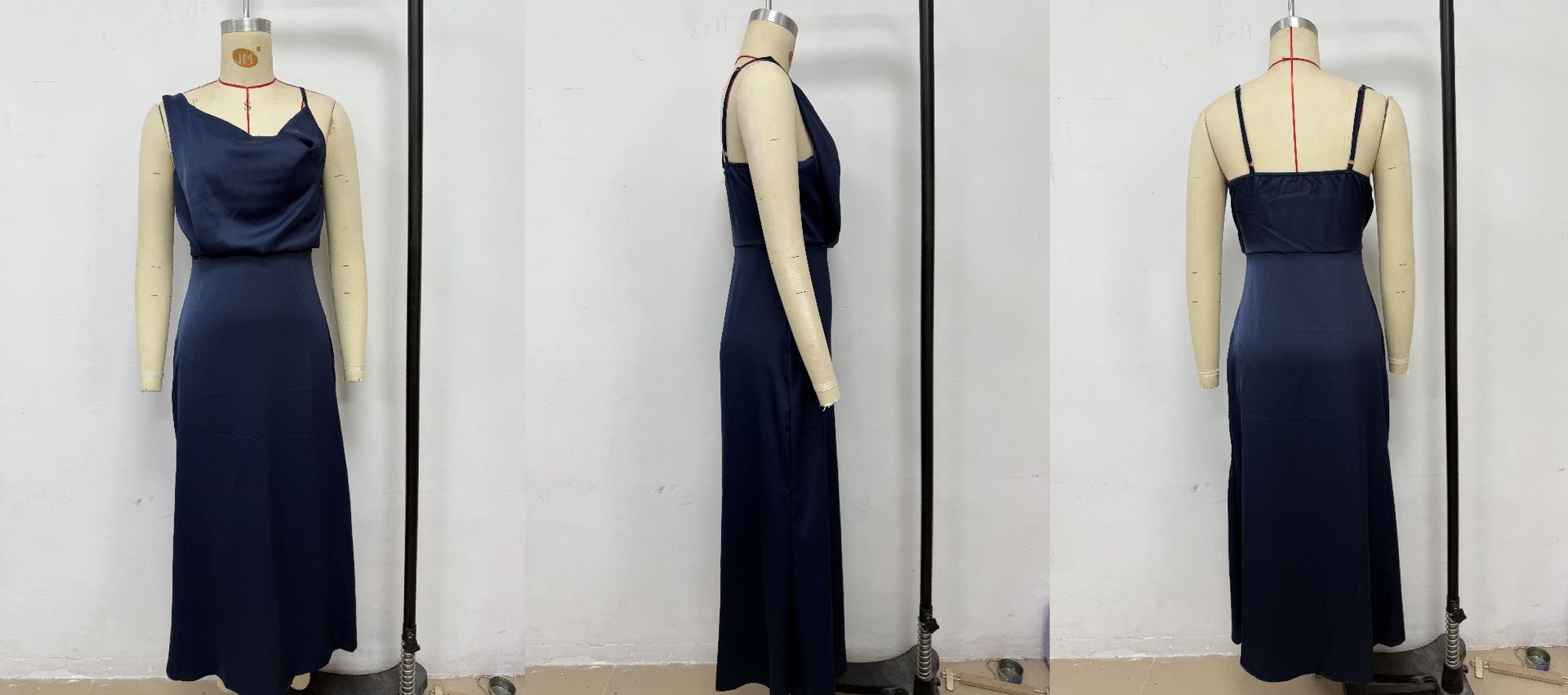 Women Summer Solid Satin Suspender Sexy Dress 33