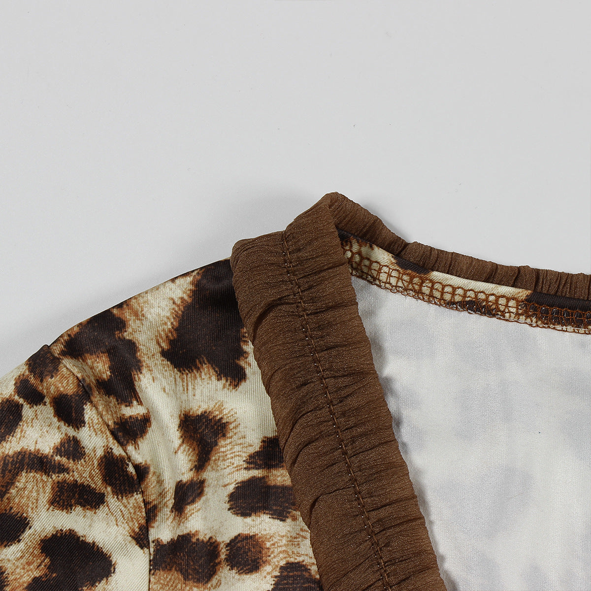 Fashion Slimming Sexy Patchwork Hollow Leopard Print Mesh See-Through Jumpsuit 10