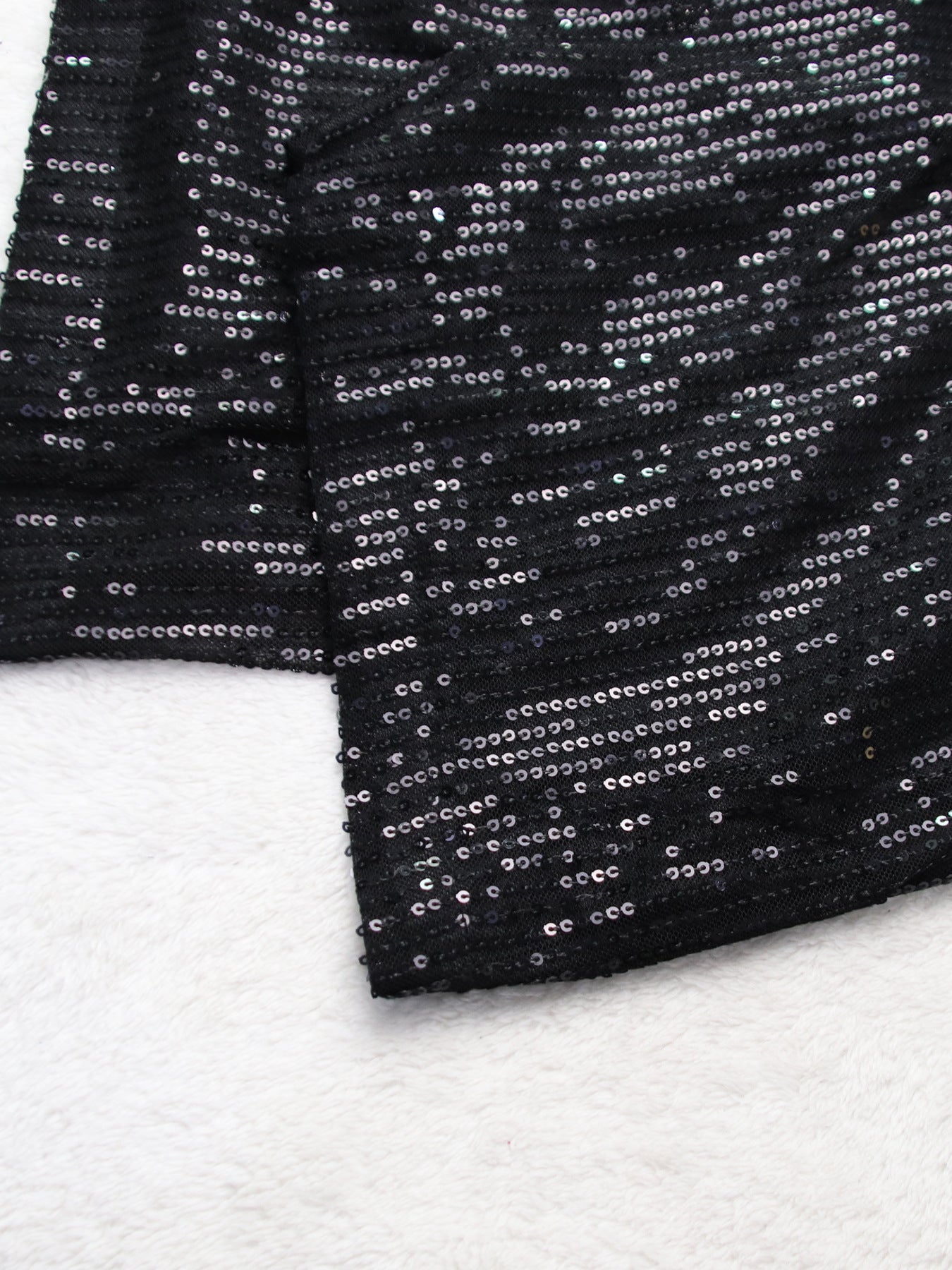 Women Summer Sequin Solid Short Sleeve Top and Pants Two-piece Set 10