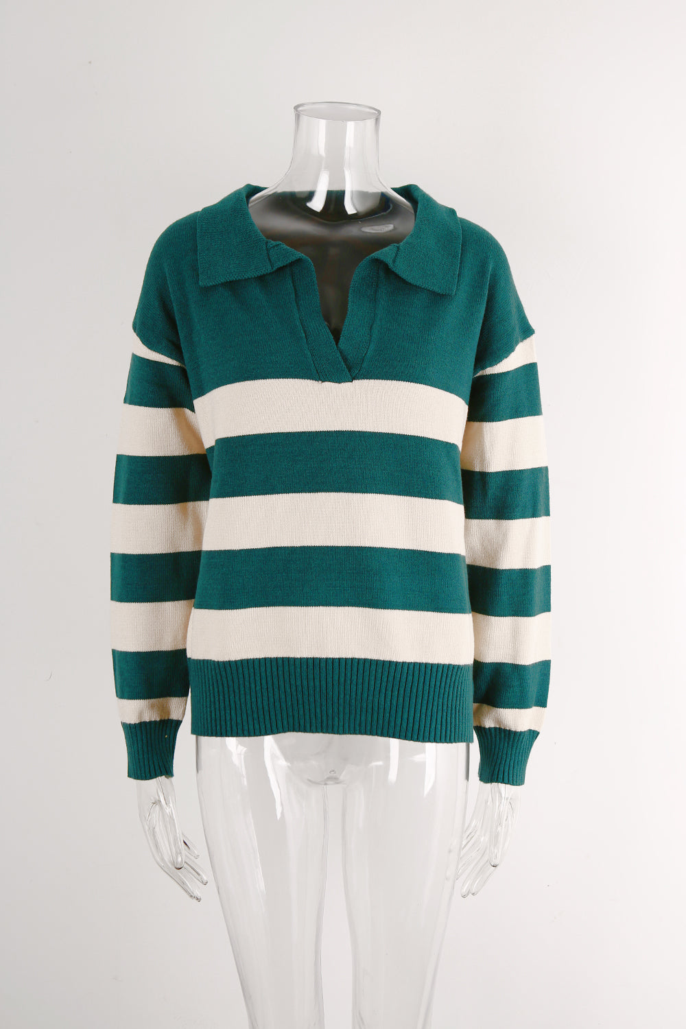 Plus Size Women Stripe Patchwork Sweater 8