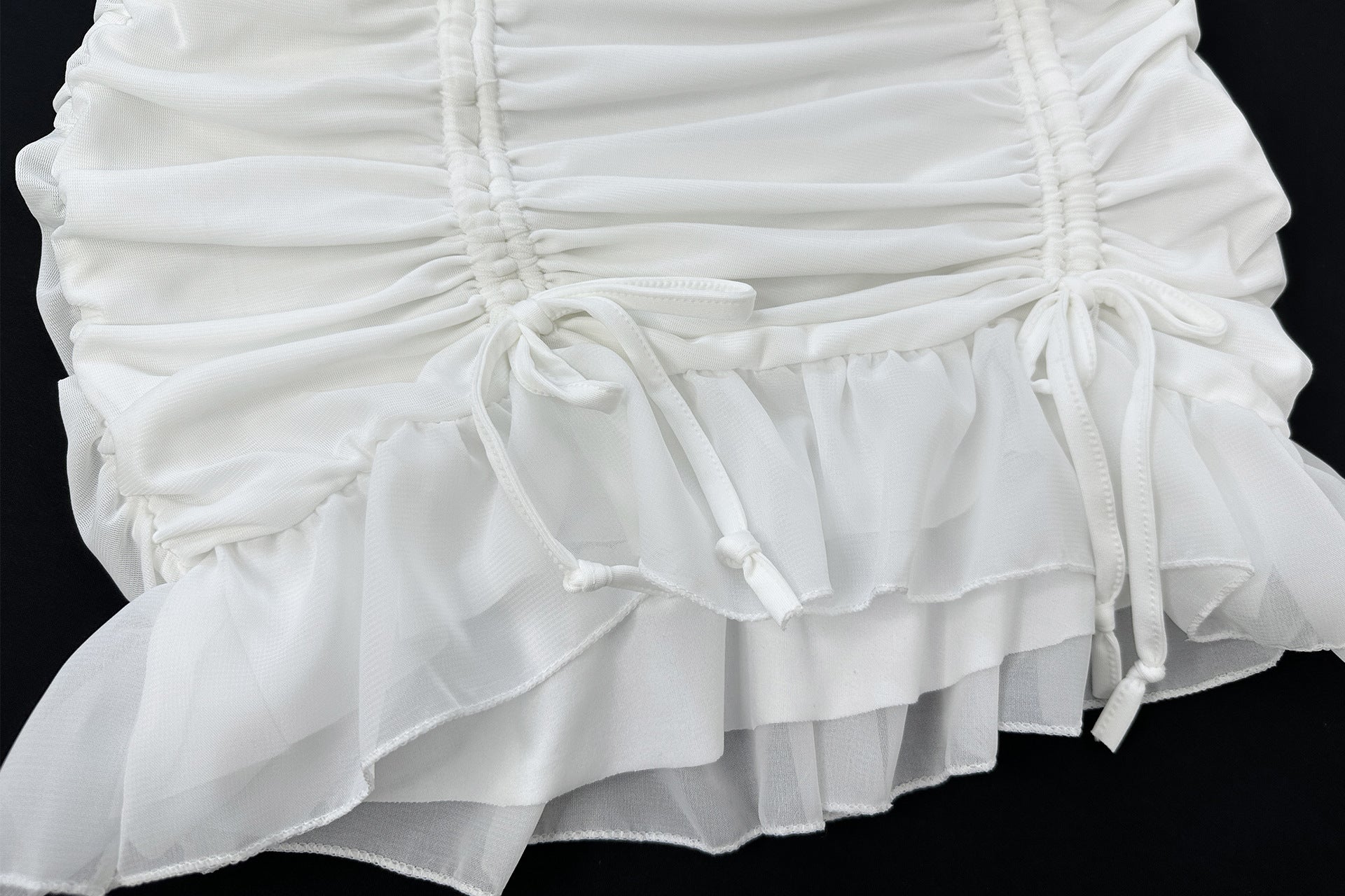 Summer women's deep v-neck Halter Neck sexy Ruched Beach dress 12